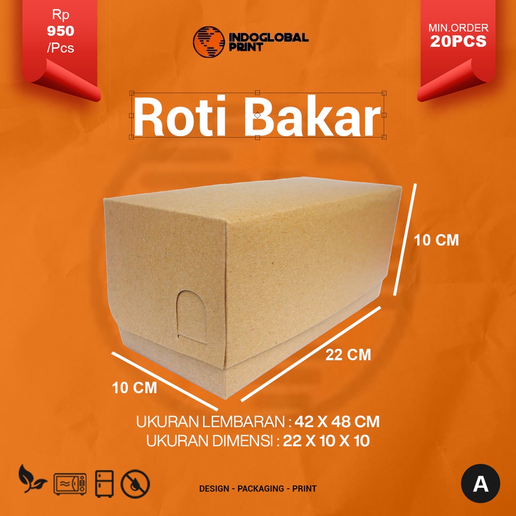 Box Roti Bakar A / Box Roti Bakar / Dus Brownies / Dus Souvenir / Dus