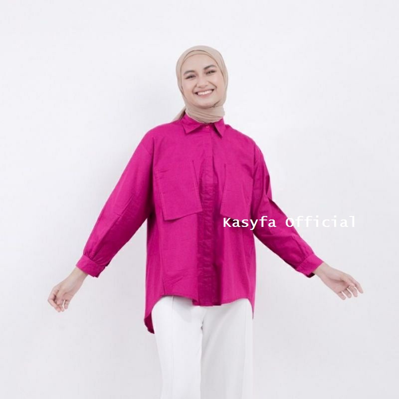 JAZLYN KEMEJA RAYON POCKET WANITA