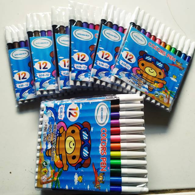 

colors pen/sepidol 838_12 briliant colors non toxic fine line murah/1.pak isi 12.pcs