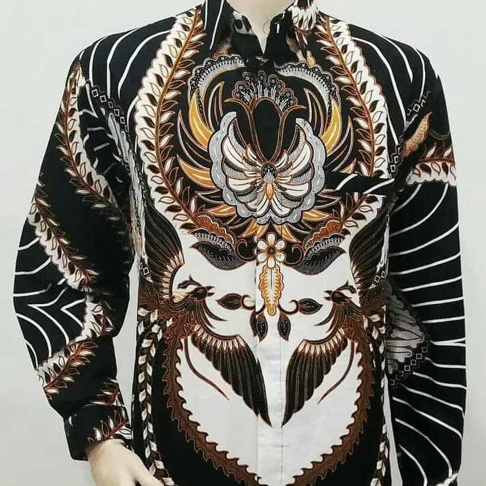 Kemeja Pria Batik Baju Atasan Hem Jumbo XXL Lengan Panjang Big Size