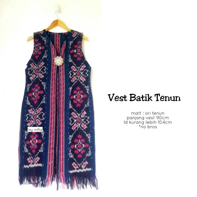 Vest Batik Tenun / Vest Batik Wanita Hijab Ori Tenun