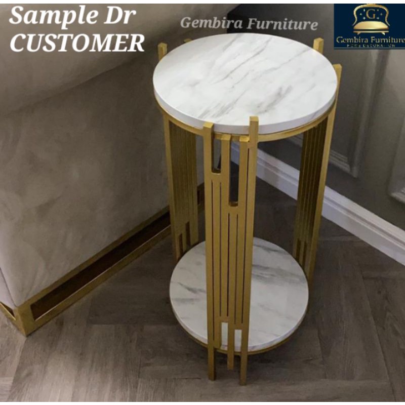 meja tamu motif marmer marble coffee table cafe restoran gold custom kayu minimalis emas murah promo