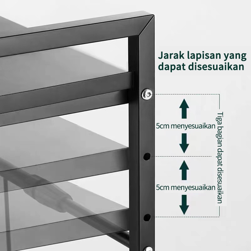 Rak Microwave Rak Serbaguna Rak Bumbu Dapur Portable Rak Panci Rak Oven Rak Besi Tempat Penyimpanan