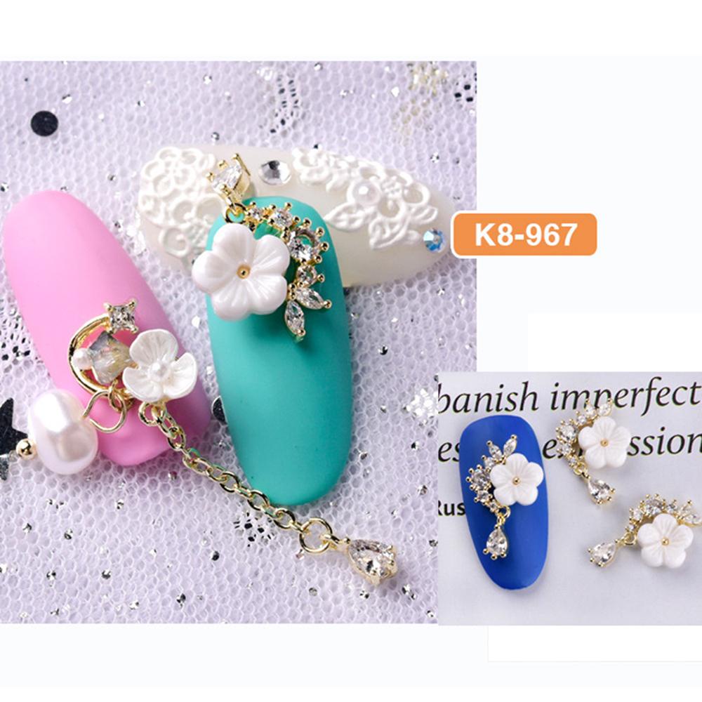 AUGUSTINA Agustina 3D Kuku Berlian Buatan Pesona Mewah Mutiara Nail Art Dekorasi Manicure Berlian Nail Art Perhiasan