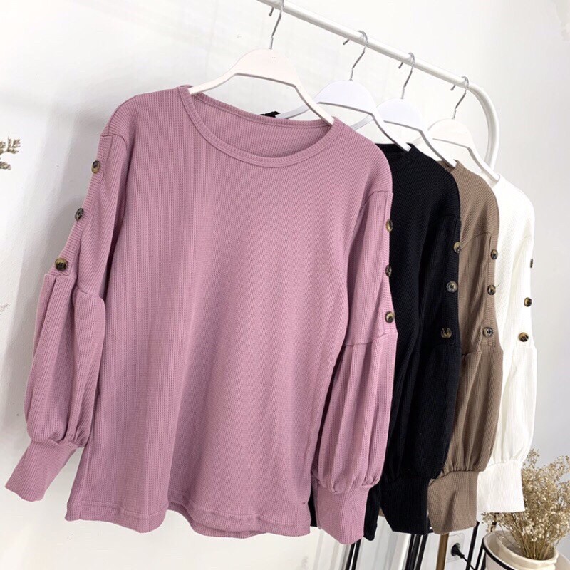 LILAC BLOUSE/BLOUSE RAJUT WAFFLE UNIQLO