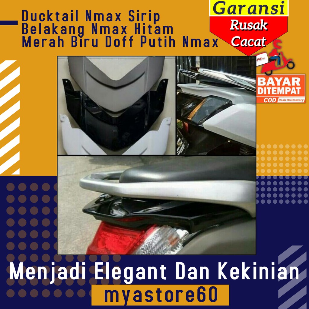 Cover Tutup Ducktail Nmax Sirip Belakang Nmax Hitam Merah Biru Doff Putih Yamaha Nmax Old Lama