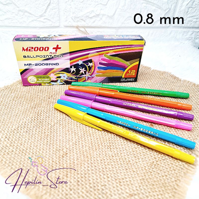 

Pulpen Warna Warni Tinta HITAM M2000 ECER 1 Biji / Ballpoint Ecer Murah / Bolpoin M2000