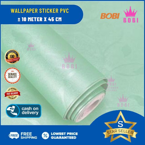 Wallpaper Sticker Samar Hijau 81039-F7 / Wallpaper New 2021 / Ukuran 9mx45cm