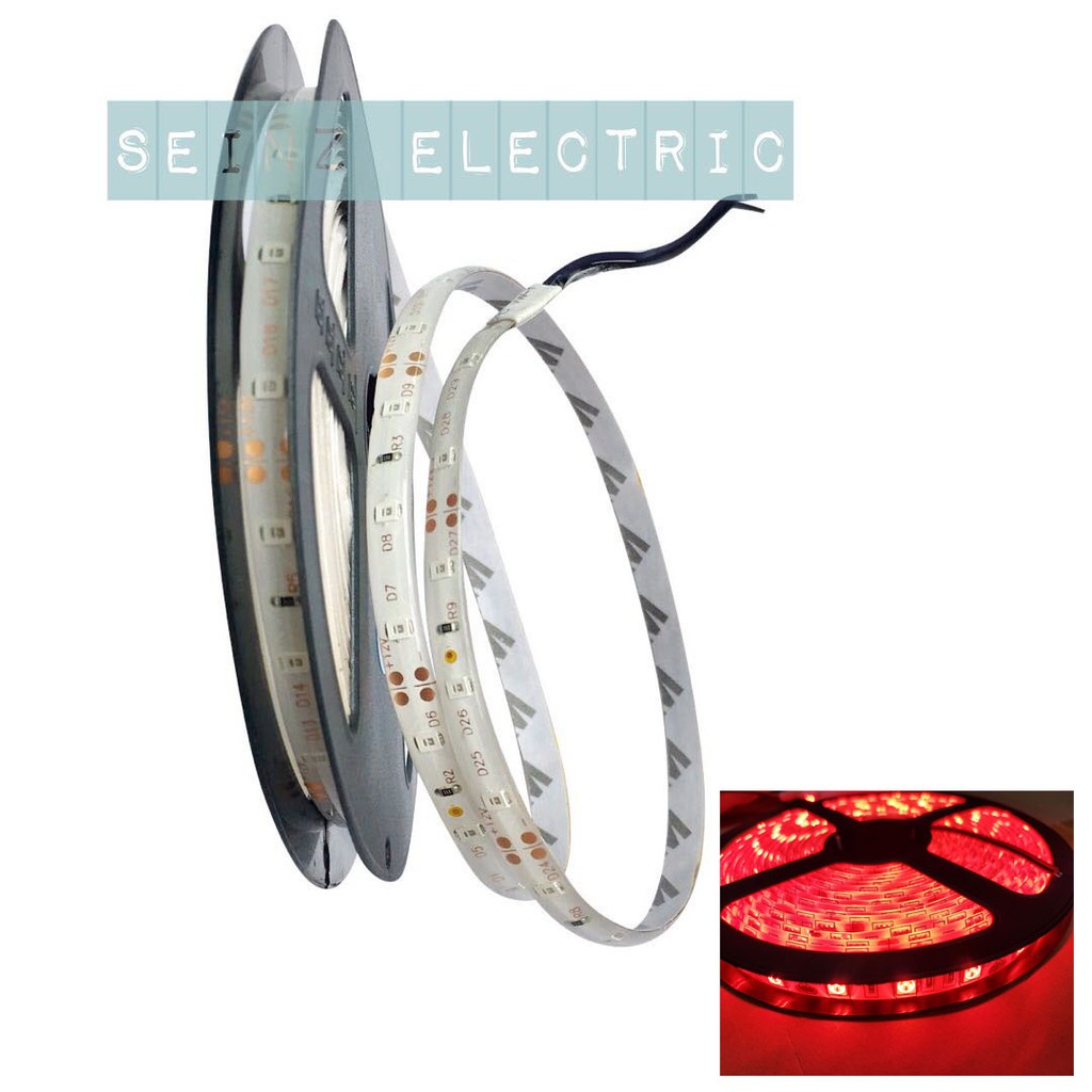 Seinz Led Strip 3528 IP44 outdoor 2835 warmwhite white hijau biru merah