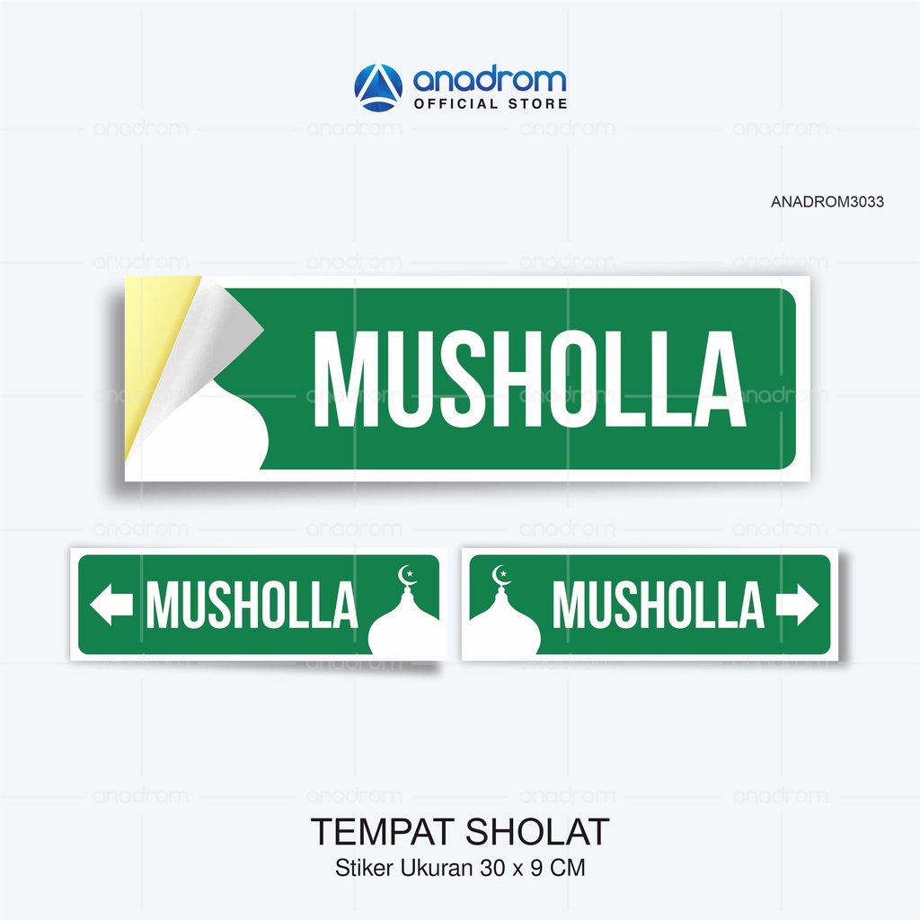 

Stiker Musholla I Sticker Musala I Stiker Tempat Sholat 30x9 cm I Anadrom 3033