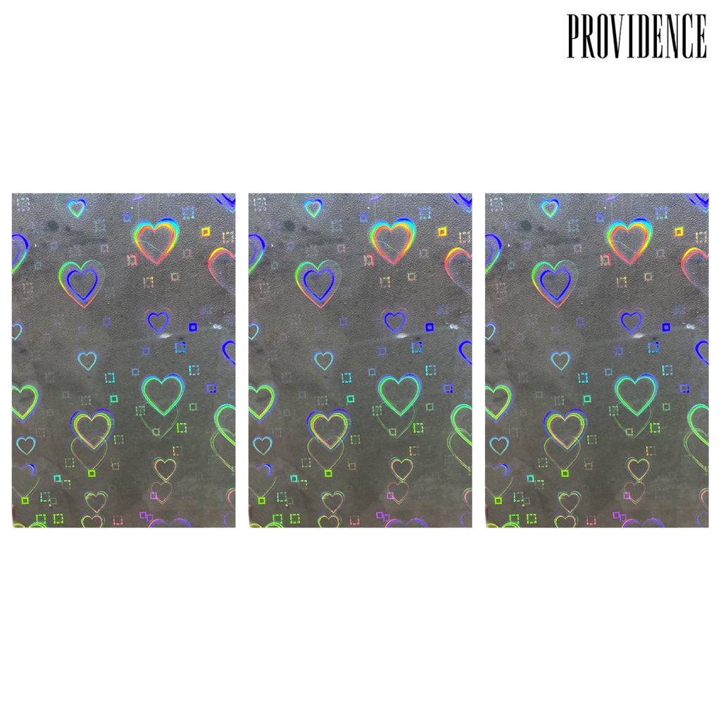 Providence 3pcs / Set Stiker Kuku Motif Hati Aurora Efek Holografik Untuk Nail Art / Manicure Diy