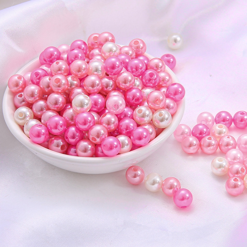 8mm 26g 100 pcs ABS Mutiara Manik-manik Bola Kristal Untuk Wanita Dekorasi Perhiasan Membuat DIY Gelang Aksesoris