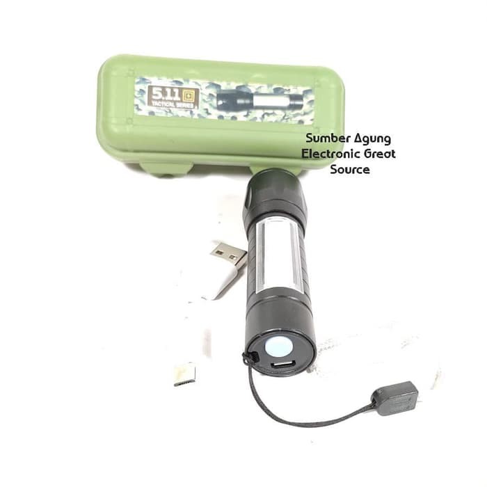 Senter SWAT Mini COB Super Terang Model 511 5.11 Cas Rechargeable