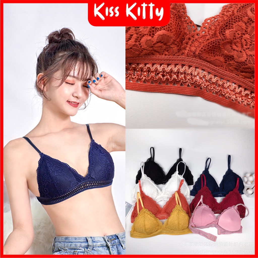 Bra Seksi Bra Tanpa Kawat Bra Renda Bra Fashion Bra kekinian Bra Bunga 02#