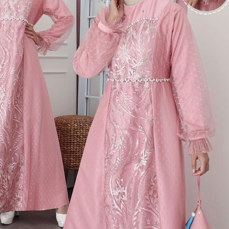 ➳ GAMIS PESTA MUSLIMAH AINUR / DRESS PESTA PANJANG / LONG DRESS PARTY MOESLIM ♫