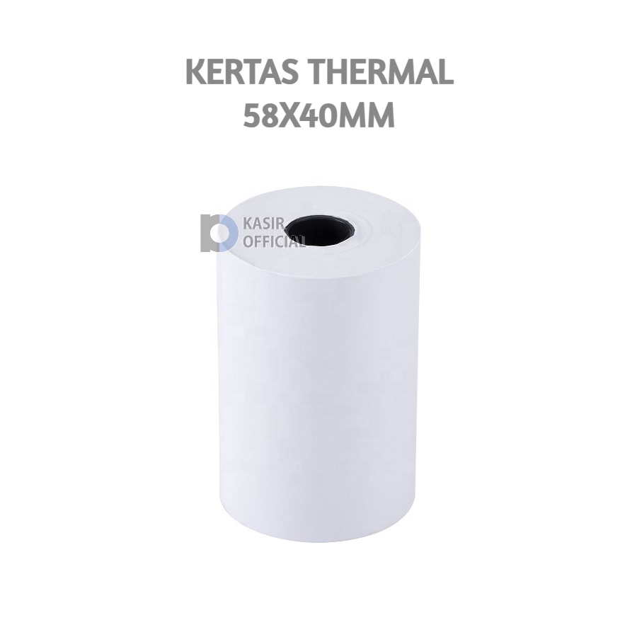 

Paket Kertas Thermal 58x40mm 1 Roll / Thermal Paper Receipt Struk Lebar 58mm Diameter 40mm Harga 1 Roll