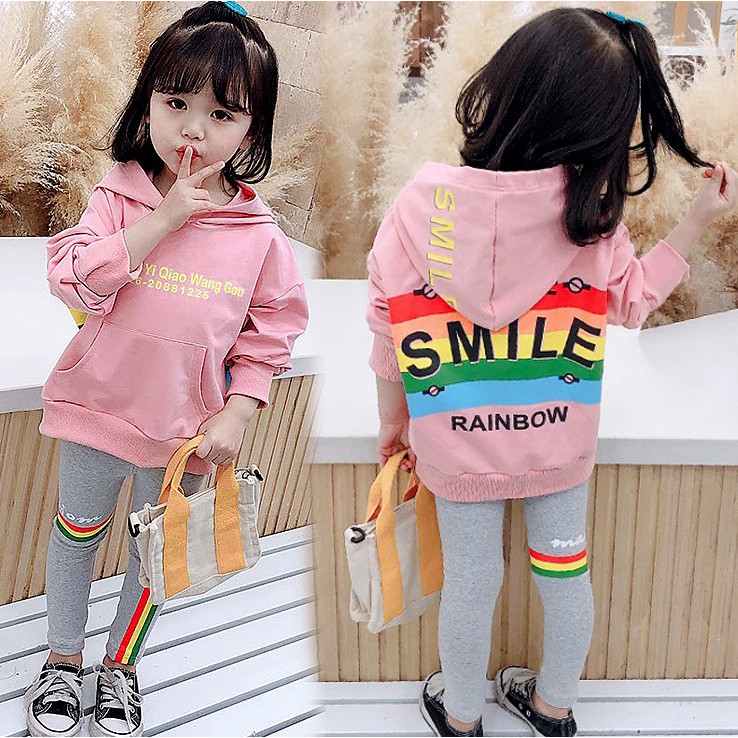 Setelan Anak Perempuan Love Smile Rainbow