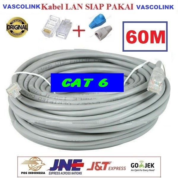 Kabel LAN Vascolink 60 M UTP RJ45 Cat6 ORIGINAL Vascolink 60 Meter