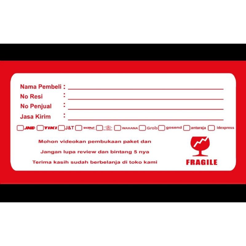 

STIKER LABEL RESI PENJUALAN uk 10 x 5 cm qty 100 pcs