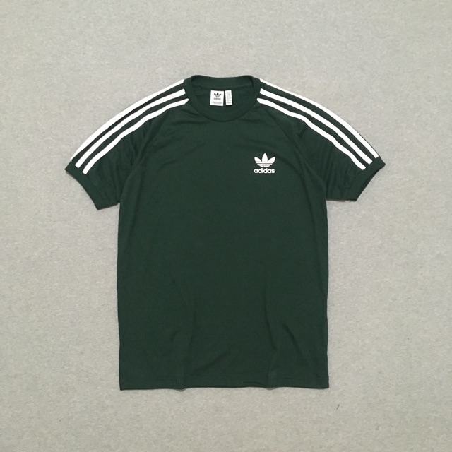 Jual Kaos Adidas Retro California Warna Hijau Army Stripe Putih Shopee Indonesia