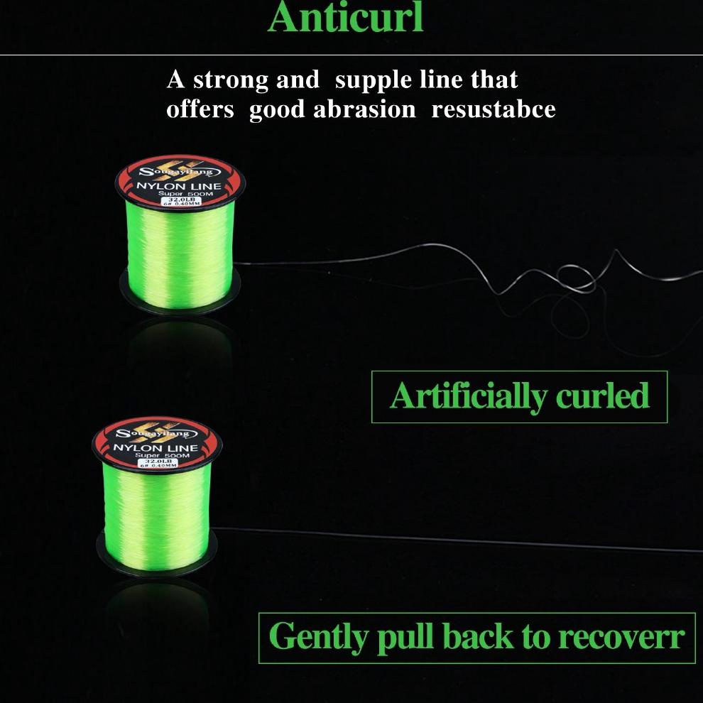 500M Senar Pancing 3 Colors Senar Pancing 11-36.3Lb 500 Meters Nylon Fishing Line senar pancing kuat