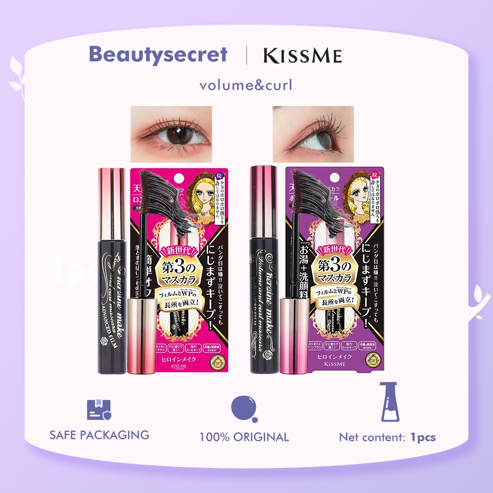 Jual Kiss Me Heroine Mascara Make Long and Curl /Volume and Curl water