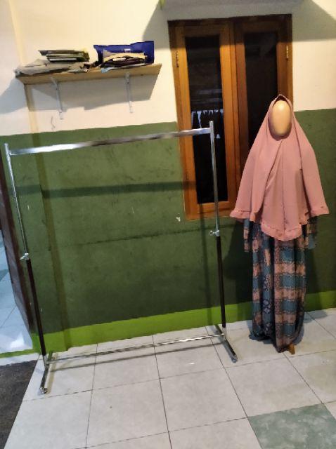 Patung / Manekin Torso Kepala Dewasa + Kaki Kayu / Besi