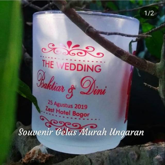 Souvenir gelas gagang doff