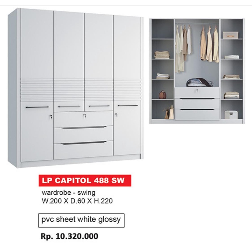 Lemari Pakaian 4 pintu Equity 488