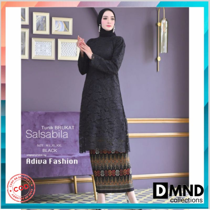 KEBAYA BROKAT KURUNG /TUNIK BRUKAT /KEBAYA SET ROK PLISKET /KEBAYA TUNIK HITAM /KEBAYA