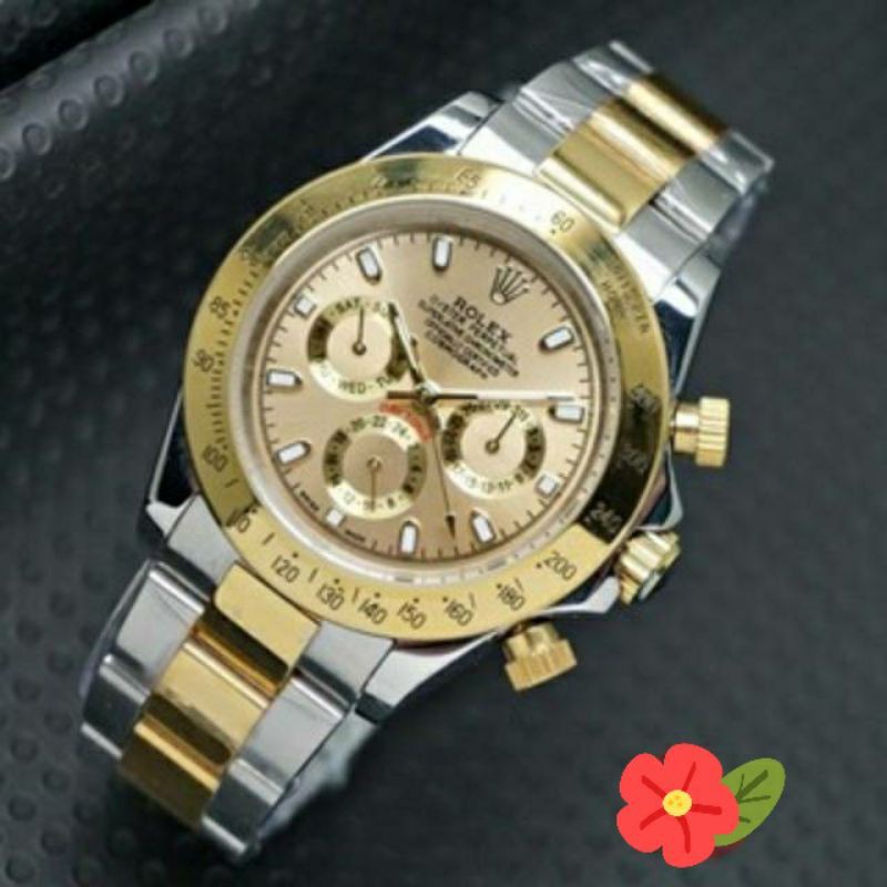 Jam Tangan Rolex Daytona Autometic Super Mewah Dan Elegan - Jam Tangan Rolex Daytona Silver Gold AAA