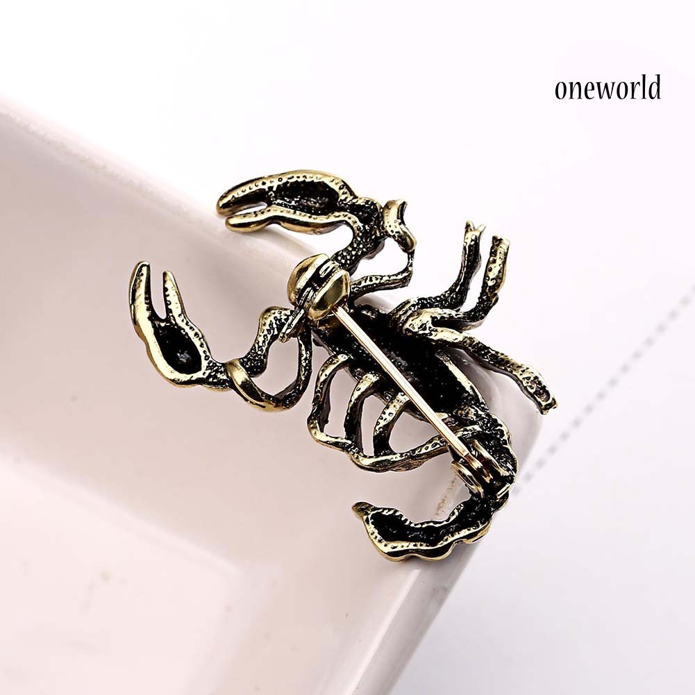 OW@ Fashion Jewelry Clothes Scarf Dress Badge Decoration Scorpion Enamel Brooch Pin