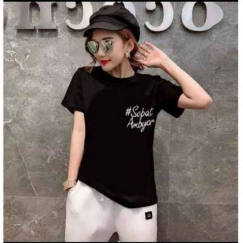 SOBAT AMBYAR - TSHIRT SOBAT AMBYAR - BAJU SANTAI (motif bordir)