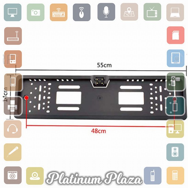 VODOOL Frame Plat Nomor Polisi Kamera Belakang Mobil License Plate Frame - JX9488 - Black`28GQ0G-