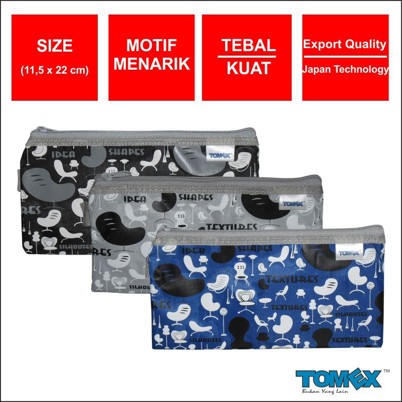 

Tomex Document Bag Tas Dokumen Kotak Pensil Tempat Pensil Resleting Motif Textures B6