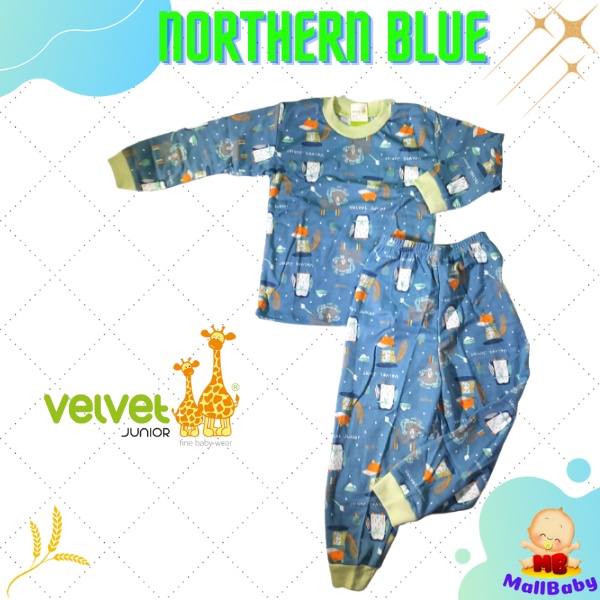 Velvet Junior Size 45678910 Piyama Bayi Velvet Baju Bayi Velvet Panjang Ukuran Besar