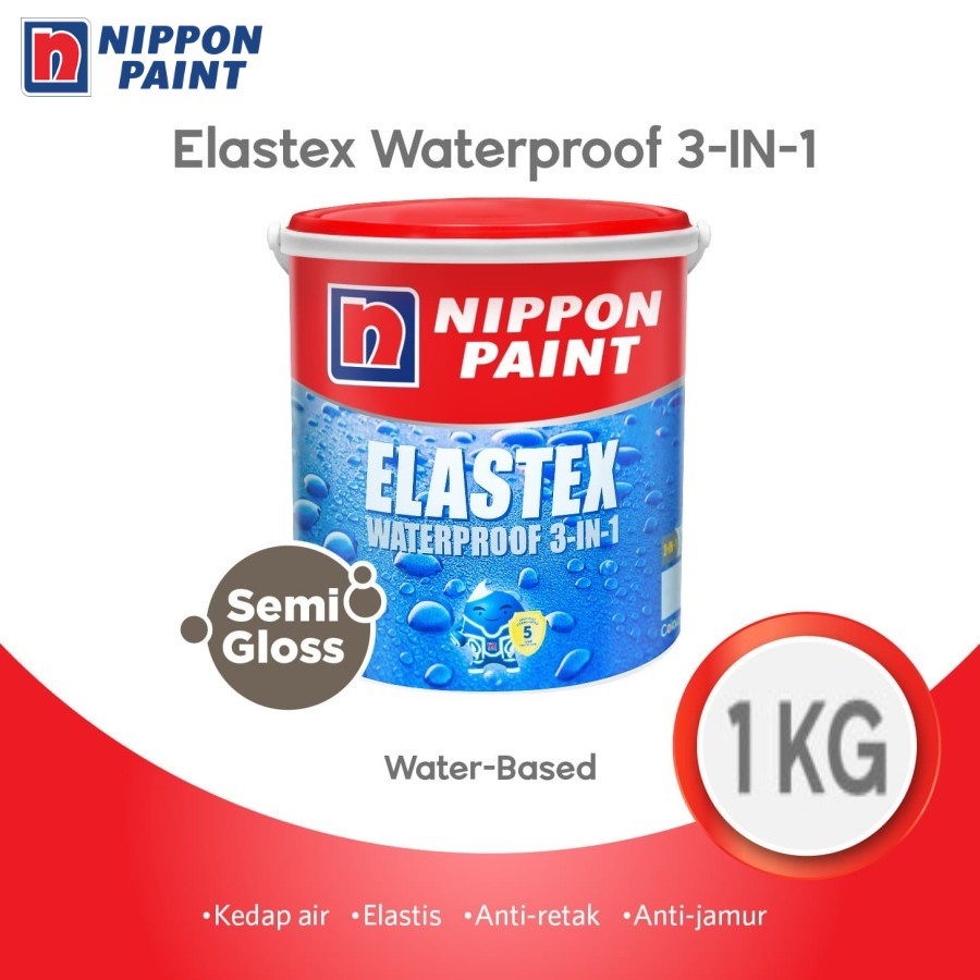 Nippon Paint Elastex Waterproof 3in1 Cat Pelapis Anti Bocor 1KG