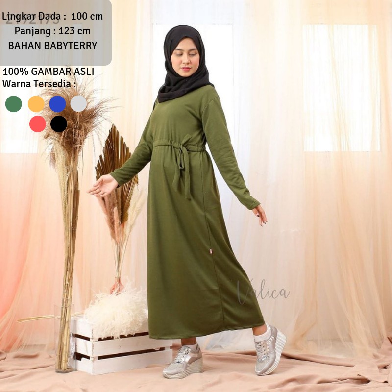 (COD) Daily Things Gamis Pinggang Serut Adni Fit XL LD 100cm