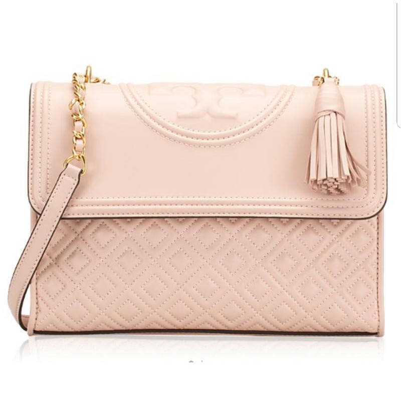 Tory Burch Fleming Convertible Shell pink shoulder bag