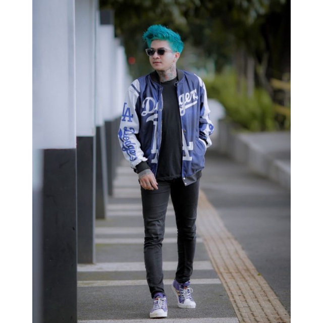Jaket varsity baseball MLB DODGERS blue