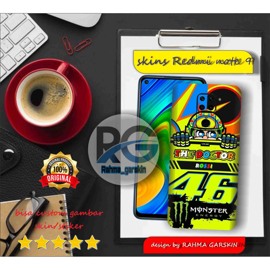 garskin hp redmi note 9 isi 2pcs motif VR - free custom gambar
