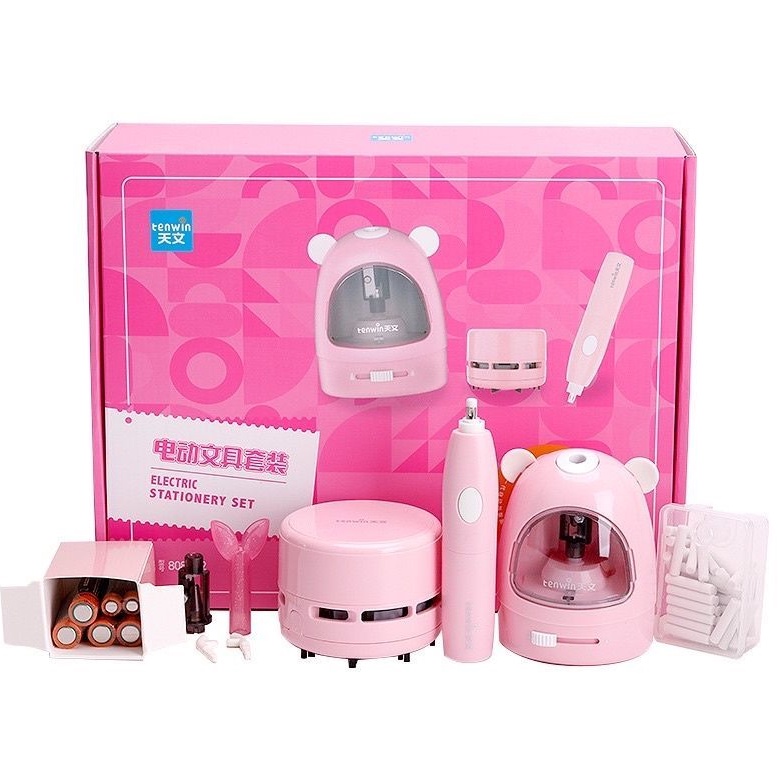 

Tenwin Electric Stationery Set - Pencil Sharpener dan Electric Eraser