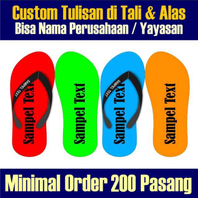 Sandal jepit custom design suka-suka (10 kodi) custom logo sablon