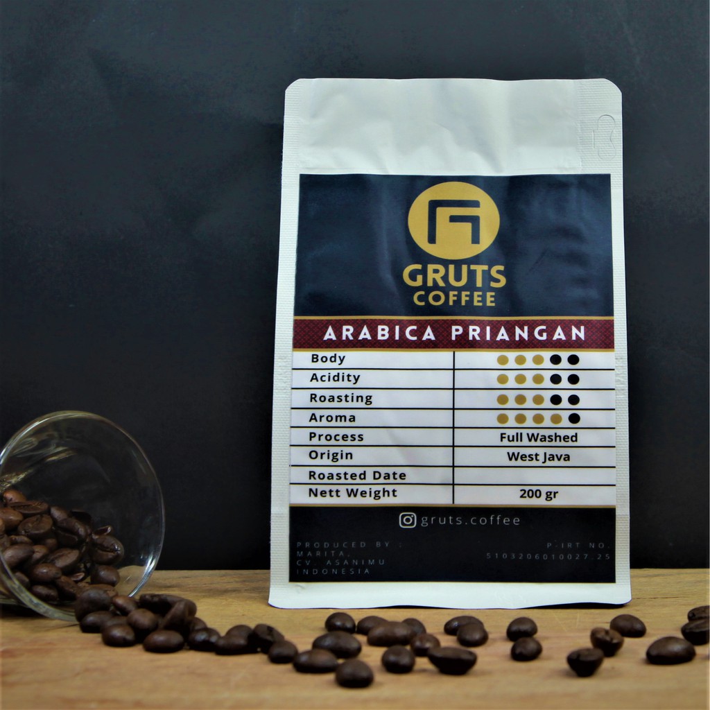 

GRUTS COFFEE ARABICA PRIANGAN FULL WASHED 200 gram