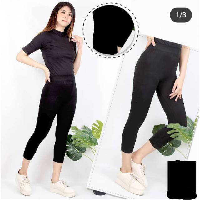 NEW LEGGING HW POLOS HITAM 7/8 IMPORT / LEGGING MURAH / LEGGING IMPORT MURAH