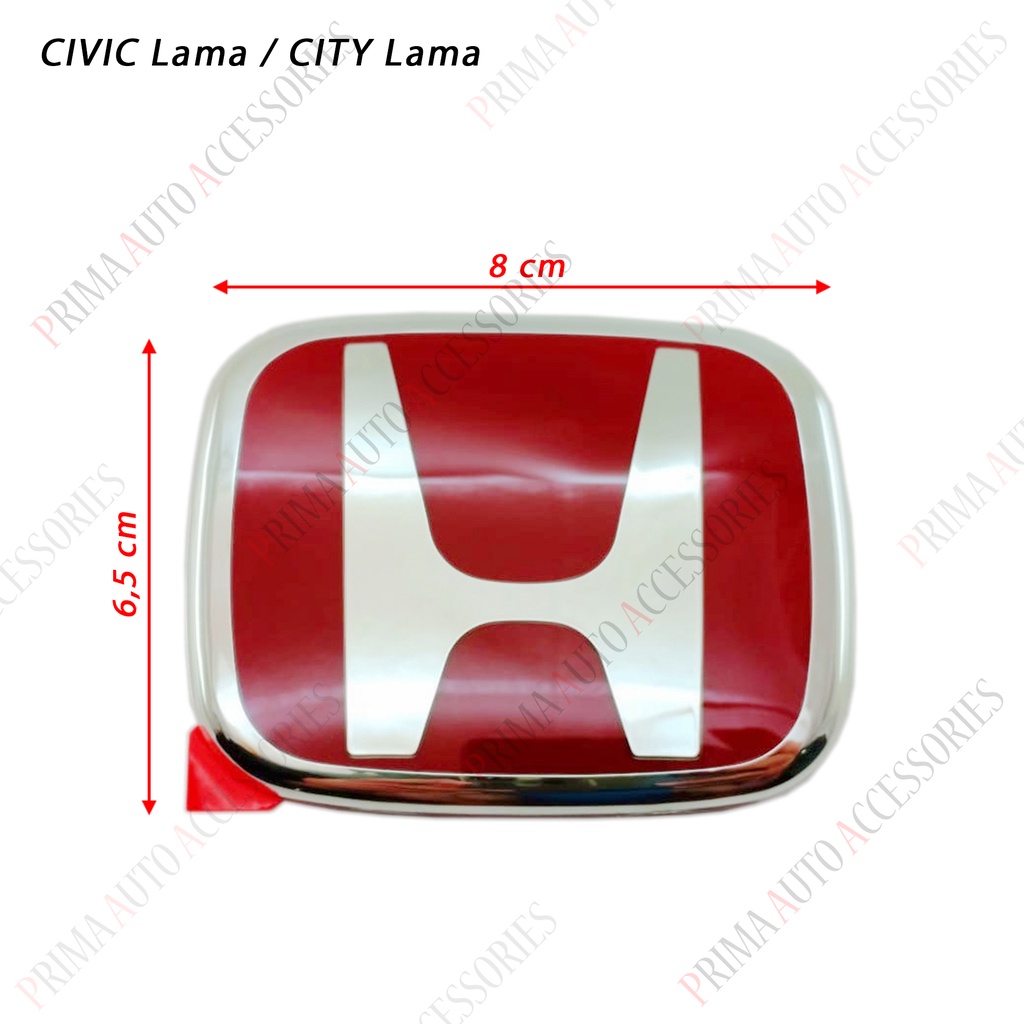 Logo Emblem Mobil HONDA ORI E11ZB CIVIC LAMA / CITY LAMA Bagasi 8cm x 6,5 cm