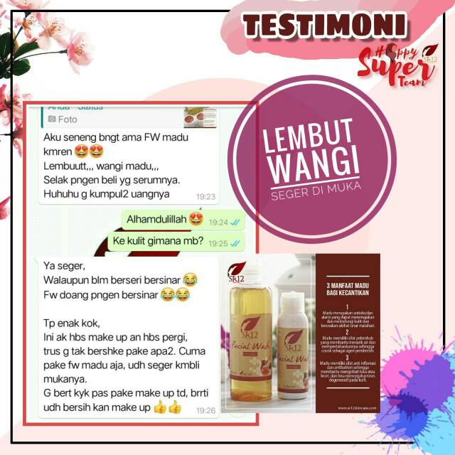 FACIAL WASH HONEY SR12 / SABUN CAIR UNTUK KULIT KERING &amp; SENSITIF / SABUN MADU MENYEGARKAN KULIT