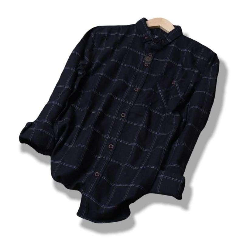 Itezakuroi KEMEJA flanel woll import blengan panjang Unisex premium eighty eight