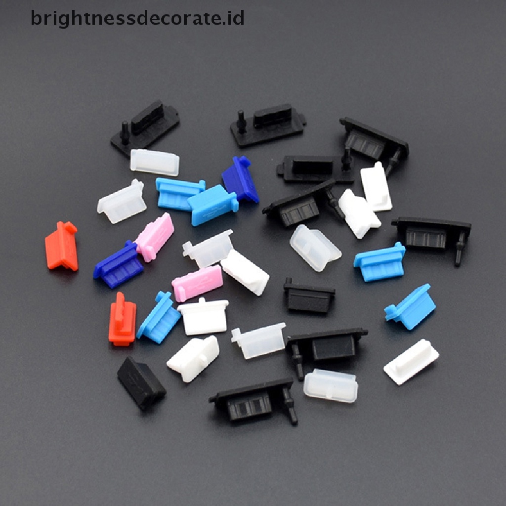 (Birth) 10pcs Tutup Port Charger Usb Anti Debu Untuk Hp