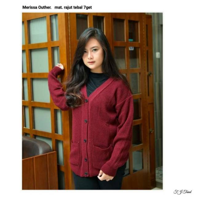 Jaket hoodie sweater merissa outer.sweter wanita,suiter rajut.switer rajut.sueter.murah grosir
